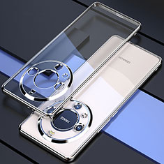 Silikon Schutzhülle Ultra Dünn Flexible Tasche Durchsichtig Transparent H01 für Huawei Mate 60 Silber