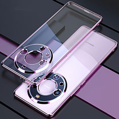 Silikon Schutzhülle Ultra Dünn Flexible Tasche Durchsichtig Transparent H01 für Huawei Mate 60 Violett