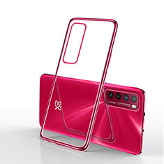 Silikon Schutzhülle Ultra Dünn Flexible Tasche Durchsichtig Transparent H01 für Huawei Nova 7 5G Rot