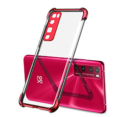 Silikon Schutzhülle Ultra Dünn Flexible Tasche Durchsichtig Transparent H01 für Huawei Nova 7 Pro 5G Rot
