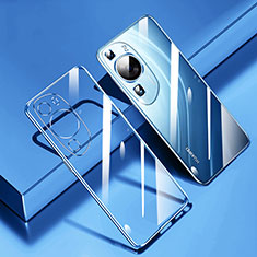 Silikon Schutzhülle Ultra Dünn Flexible Tasche Durchsichtig Transparent H01 für Huawei P60 Art Schwarz