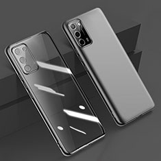 Silikon Schutzhülle Ultra Dünn Flexible Tasche Durchsichtig Transparent H01 für Oppo A55 5G Schwarz