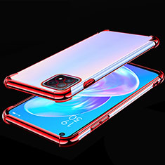 Silikon Schutzhülle Ultra Dünn Flexible Tasche Durchsichtig Transparent H01 für Oppo A73 5G Rot