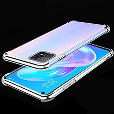 Silikon Schutzhülle Ultra Dünn Flexible Tasche Durchsichtig Transparent H01 für Oppo A73 5G Silber