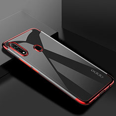 Silikon Schutzhülle Ultra Dünn Flexible Tasche Durchsichtig Transparent H01 für Oppo A8 Rot