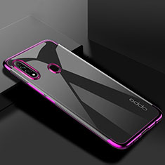 Silikon Schutzhülle Ultra Dünn Flexible Tasche Durchsichtig Transparent H01 für Oppo A8 Violett