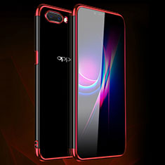 Silikon Schutzhülle Ultra Dünn Flexible Tasche Durchsichtig Transparent H01 für Oppo AX5 Rot
