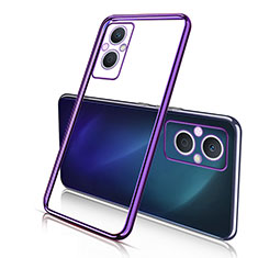 Silikon Schutzhülle Ultra Dünn Flexible Tasche Durchsichtig Transparent H01 für Oppo F21s Pro 5G Violett