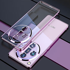 Silikon Schutzhülle Ultra Dünn Flexible Tasche Durchsichtig Transparent H01 für Oppo Find X7 5G Violett
