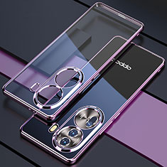 Silikon Schutzhülle Ultra Dünn Flexible Tasche Durchsichtig Transparent H01 für Oppo Reno11 Pro 5G Violett