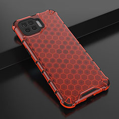 Silikon Schutzhülle Ultra Dünn Flexible Tasche Durchsichtig Transparent H01 für Oppo Reno4 F Rot