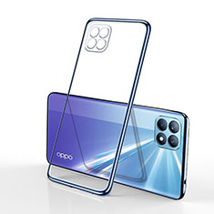 Silikon Schutzhülle Ultra Dünn Flexible Tasche Durchsichtig Transparent H01 für Oppo Reno4 SE 5G Blau