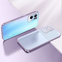 Silikon Schutzhülle Ultra Dünn Flexible Tasche Durchsichtig Transparent H01 für Oppo Reno7 Pro 5G Violett