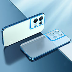 Silikon Schutzhülle Ultra Dünn Flexible Tasche Durchsichtig Transparent H01 für Oppo Reno8 Pro+ Plus 5G Blau
