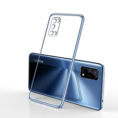 Silikon Schutzhülle Ultra Dünn Flexible Tasche Durchsichtig Transparent H01 für Realme V5 5G Blau