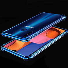 Silikon Schutzhülle Ultra Dünn Flexible Tasche Durchsichtig Transparent H01 für Samsung Galaxy A20s Blau