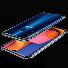 Silikon Schutzhülle Ultra Dünn Flexible Tasche Durchsichtig Transparent H01 für Samsung Galaxy A20s Schwarz