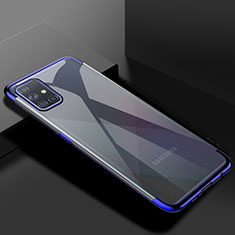 Silikon Schutzhülle Ultra Dünn Flexible Tasche Durchsichtig Transparent H01 für Samsung Galaxy A51 5G Blau