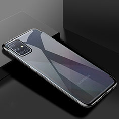 Silikon Schutzhülle Ultra Dünn Flexible Tasche Durchsichtig Transparent H01 für Samsung Galaxy A51 5G Schwarz