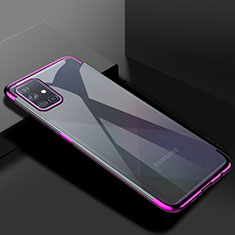 Silikon Schutzhülle Ultra Dünn Flexible Tasche Durchsichtig Transparent H01 für Samsung Galaxy A51 5G Violett