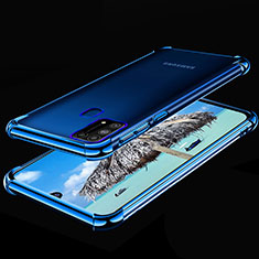 Silikon Schutzhülle Ultra Dünn Flexible Tasche Durchsichtig Transparent H01 für Samsung Galaxy M21s Blau