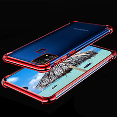 Silikon Schutzhülle Ultra Dünn Flexible Tasche Durchsichtig Transparent H01 für Samsung Galaxy M21s Rot