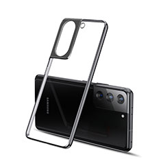 Silikon Schutzhülle Ultra Dünn Flexible Tasche Durchsichtig Transparent H01 für Samsung Galaxy S21 5G Schwarz
