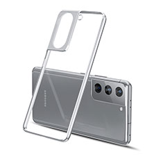 Silikon Schutzhülle Ultra Dünn Flexible Tasche Durchsichtig Transparent H01 für Samsung Galaxy S21 5G Silber