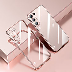 Silikon Schutzhülle Ultra Dünn Flexible Tasche Durchsichtig Transparent H01 für Samsung Galaxy S22 Plus 5G Rosegold