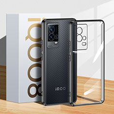 Silikon Schutzhülle Ultra Dünn Flexible Tasche Durchsichtig Transparent H01 für Vivo iQOO 8 5G Schwarz
