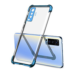 Silikon Schutzhülle Ultra Dünn Flexible Tasche Durchsichtig Transparent H01 für Vivo X50 5G Blau