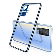Silikon Schutzhülle Ultra Dünn Flexible Tasche Durchsichtig Transparent H01 für Vivo X50 Pro 5G Blau