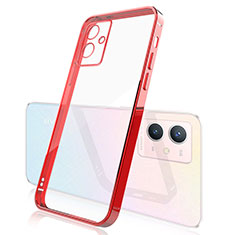 Silikon Schutzhülle Ultra Dünn Flexible Tasche Durchsichtig Transparent H01 für Vivo Y30 5G Rot