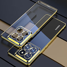 Silikon Schutzhülle Ultra Dünn Flexible Tasche Durchsichtig Transparent H01 für Xiaomi Mi 14 5G Gold