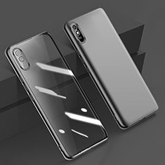 Silikon Schutzhülle Ultra Dünn Flexible Tasche Durchsichtig Transparent H01 für Xiaomi Redmi 9AT Schwarz