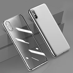 Silikon Schutzhülle Ultra Dünn Flexible Tasche Durchsichtig Transparent H01 für Xiaomi Redmi 9AT Silber