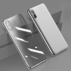 Silikon Schutzhülle Ultra Dünn Flexible Tasche Durchsichtig Transparent H01 für Xiaomi Redmi 9i Silber