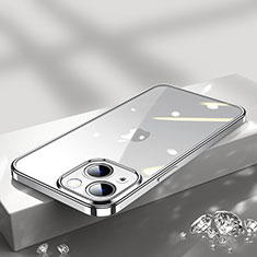 Silikon Schutzhülle Ultra Dünn Flexible Tasche Durchsichtig Transparent H02 für Apple iPhone 14 Silber