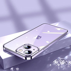 Silikon Schutzhülle Ultra Dünn Flexible Tasche Durchsichtig Transparent H02 für Apple iPhone 14 Violett