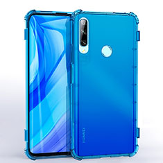 Silikon Schutzhülle Ultra Dünn Flexible Tasche Durchsichtig Transparent H02 für Huawei Enjoy 10 Plus Blau