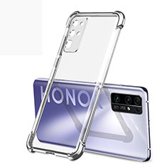 Silikon Schutzhülle Ultra Dünn Flexible Tasche Durchsichtig Transparent H02 für Huawei Honor 30 Silber