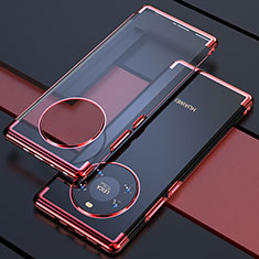 Silikon Schutzhülle Ultra Dünn Flexible Tasche Durchsichtig Transparent H02 für Huawei Mate 40E 5G Rot