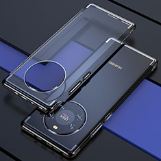 Silikon Schutzhülle Ultra Dünn Flexible Tasche Durchsichtig Transparent H02 für Huawei Mate 40E 5G Schwarz