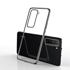Silikon Schutzhülle Ultra Dünn Flexible Tasche Durchsichtig Transparent H02 für Huawei Nova 7 SE 5G Schwarz