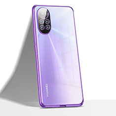 Silikon Schutzhülle Ultra Dünn Flexible Tasche Durchsichtig Transparent H02 für Huawei Nova 8 Pro 5G Violett