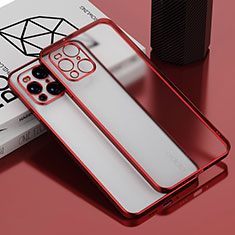 Silikon Schutzhülle Ultra Dünn Flexible Tasche Durchsichtig Transparent H02 für Oppo Find X3 5G Rot