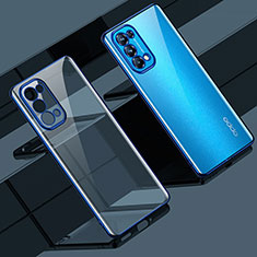 Silikon Schutzhülle Ultra Dünn Flexible Tasche Durchsichtig Transparent H02 für Oppo Find X3 Lite 5G Blau