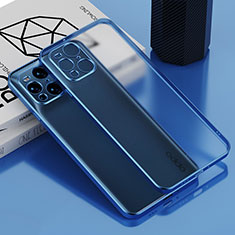 Silikon Schutzhülle Ultra Dünn Flexible Tasche Durchsichtig Transparent H02 für Oppo Find X3 Pro 5G Blau