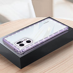 Silikon Schutzhülle Ultra Dünn Flexible Tasche Durchsichtig Transparent H02 für Oppo Find X5 Pro 5G Violett