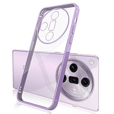 Silikon Schutzhülle Ultra Dünn Flexible Tasche Durchsichtig Transparent H02 für Oppo Find X7 Ultra 5G Violett
